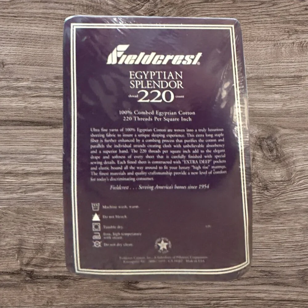 NEW Vintage Y2K Fieldcrest 100% Combed Egyptian Cotton Splendor 220 Thread Count